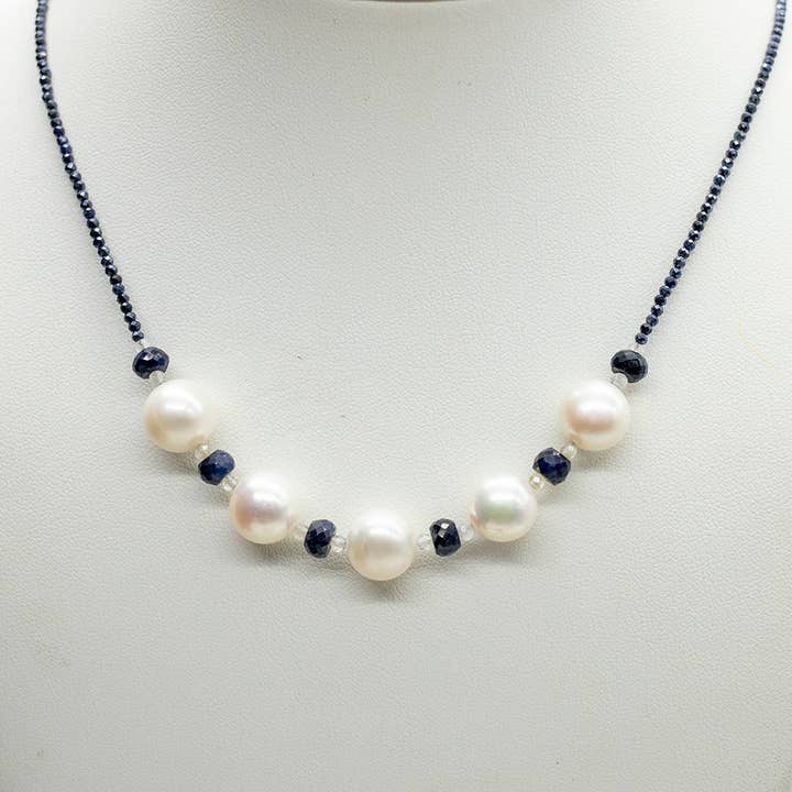 Pearl & Sapphire Leilia Necklace for wholesale by Susan Roberts Jewelry
