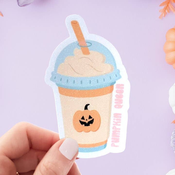 Pumpkin Queen Vinyl Sticker – Halloween Water Bottle Sticker for wholesale by All The Kewt Stickers