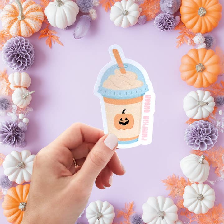 Pumpkin Queen Vinyl Sticker – Halloween Water Bottle Sticker for wholesale by All The Kewt Stickers