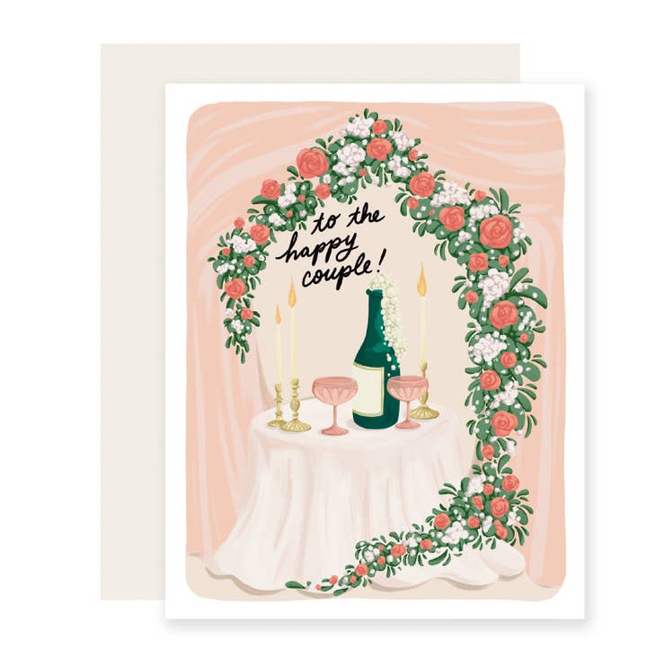 Happy Couple Champagne | Cheers To The Newlyweds Card for wholesale by Slightly Stationery