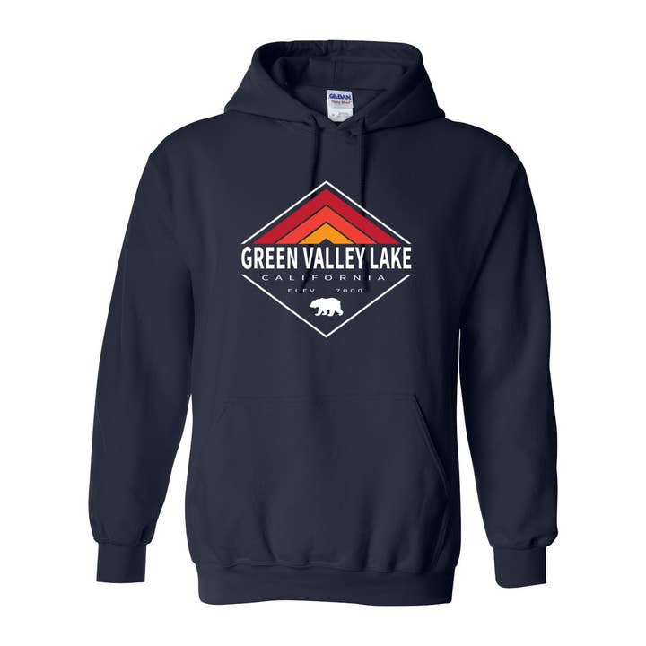 Green Valley Lake Retro Diamond - Hooded Sweatshirt for wholesale by Wears The Mountain