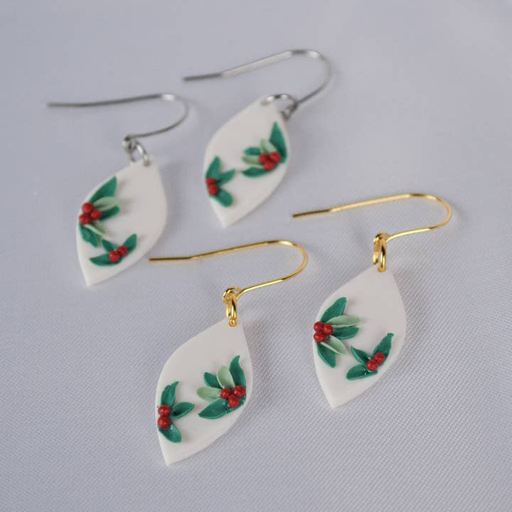 Linati Christmas Plant Earrings for wholesale by Linati Studio