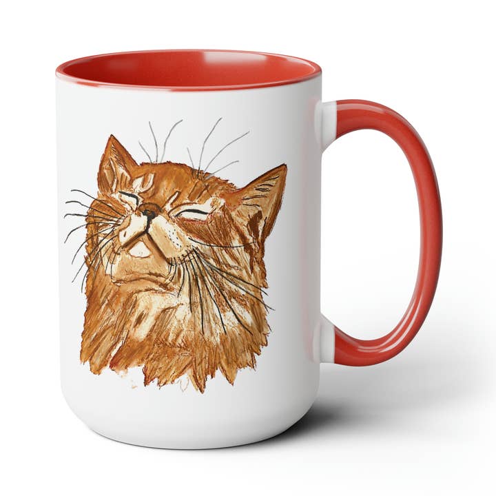 Blue Cava - Vente Tasse à café - Tasse bicolore Watercolor cat 15 oz (4 couleurs)4