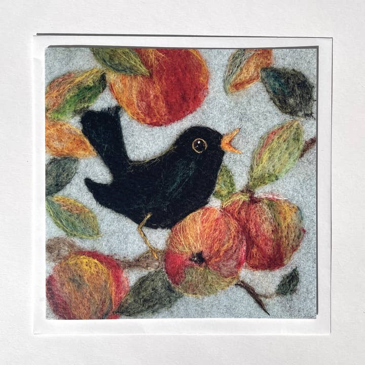 Black Bird Greeting Card - Print of felt artwork for wholesale by Sweet Liberty Belle