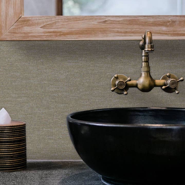 Brown Natural Tone Textured Embossed Wallpaper, Fabric Feel 3D, Non-Woven, Non-Adhesive, Large 178 sq ft Roll, Washable, Removable, Solid for wholesale by Walloro Luxury Embossed Wallpaper