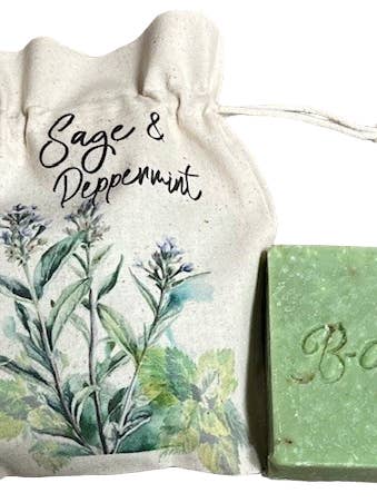 Savon en sachet - Sauge et menthe poivrée pour la vente par B-Organic