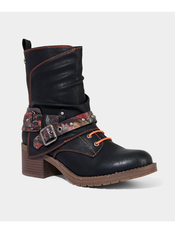 Black Multi Wild and Free Strappy Ankle Boots for wholesale on Faire2