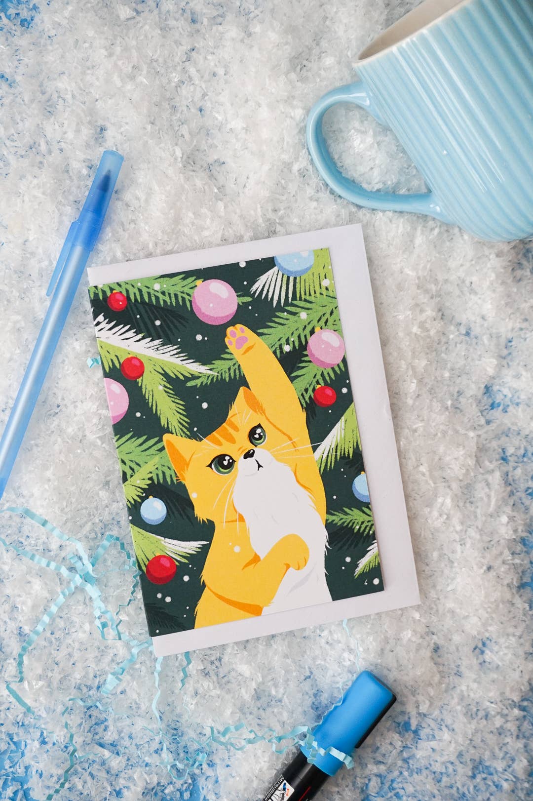 Creative Goodie - Wholesale Christmas Card - Merry Christmas Greeting Card with a cat1