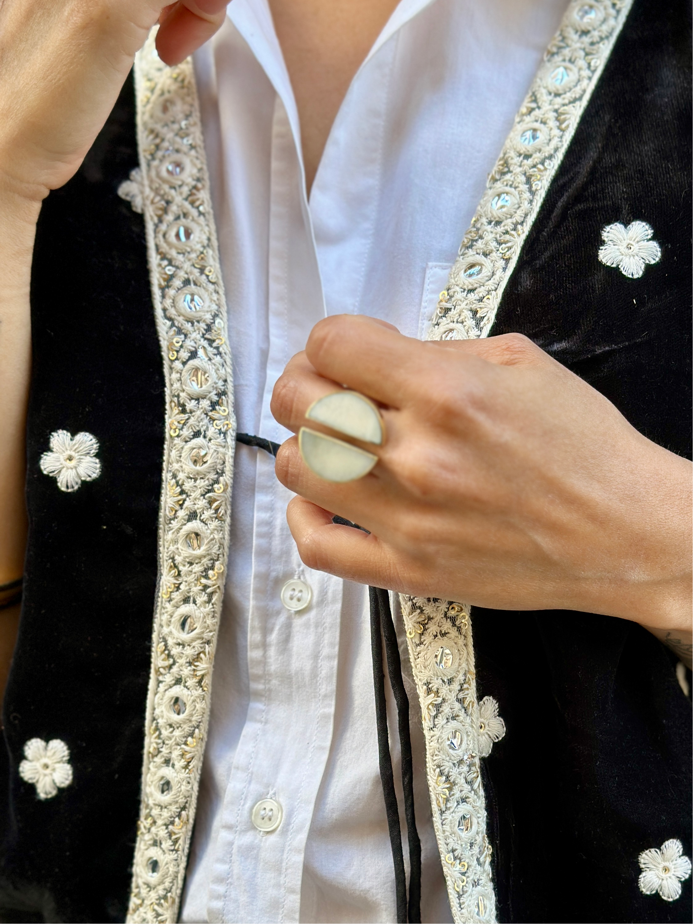 Lamu Brand - Wholesale Cocktail/Statement Ring - Bupe White Ring1