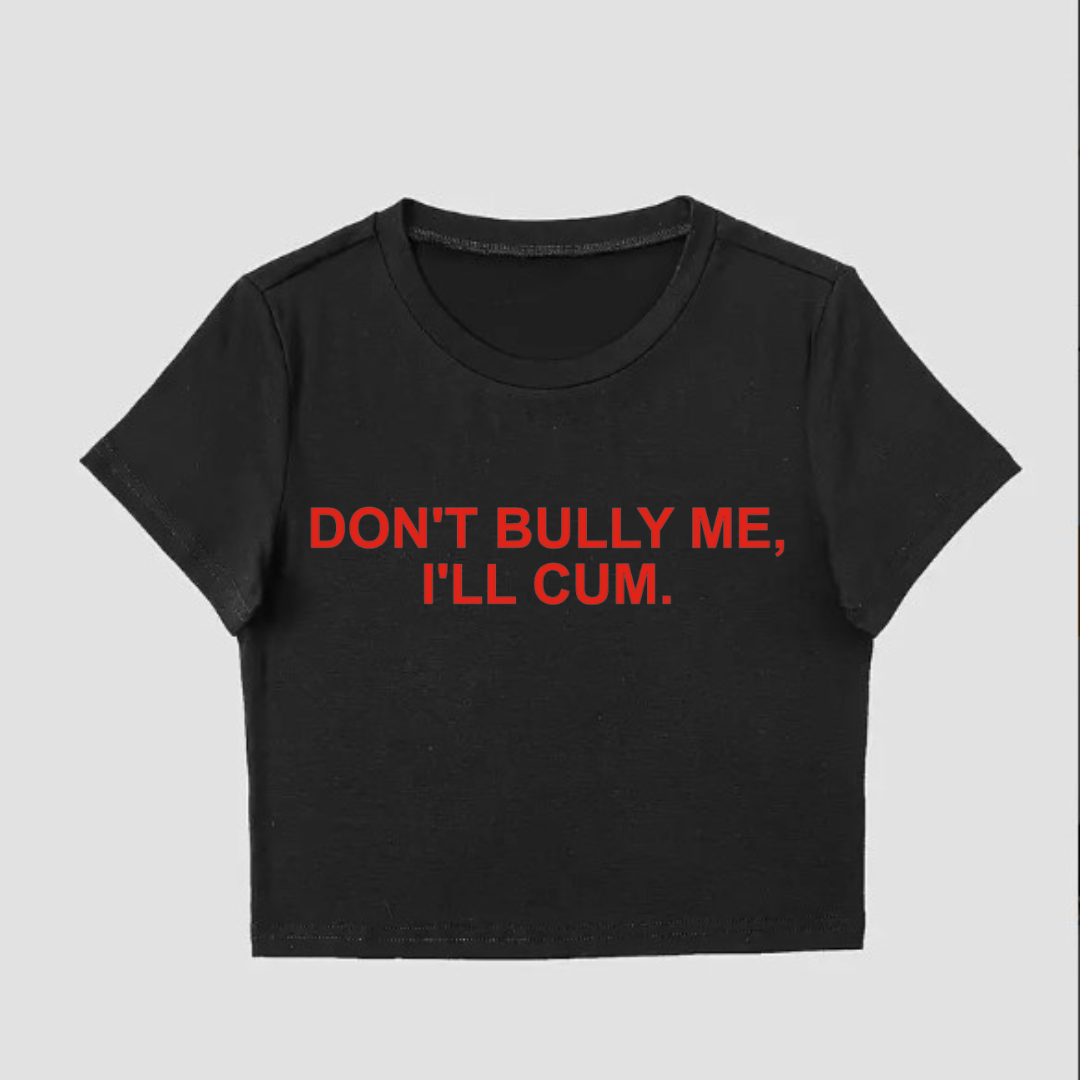 Wickedly Divine Shop - Vendita all'ingrosso Maglietta serigrafata - Donna - Non Bullizzarmi, Top Corto Gotico Alternativo Kink BDSM1