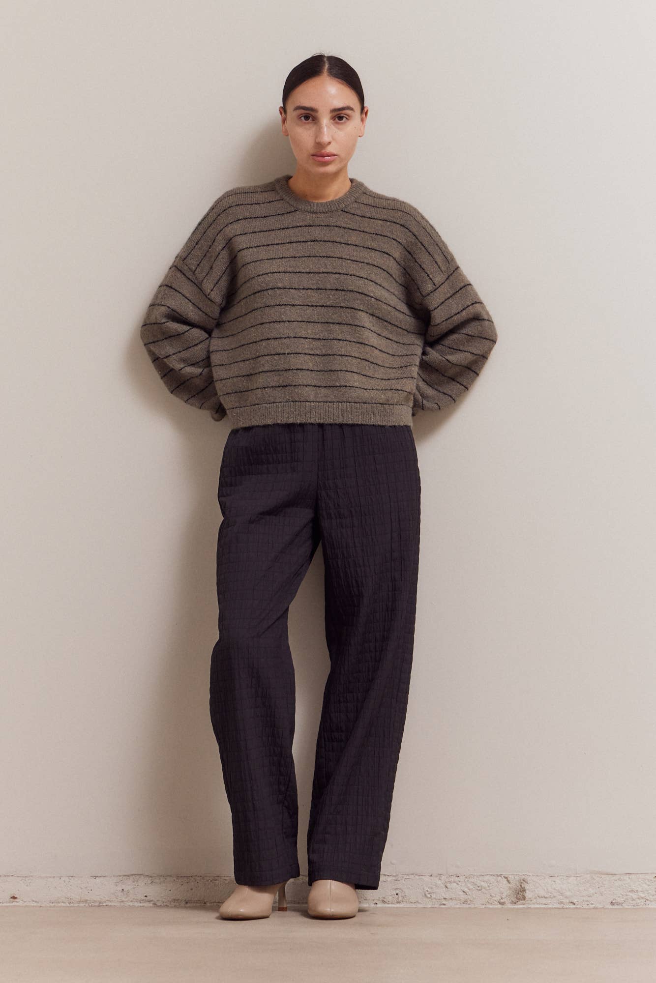 Grade & Gather - Venta al por mayor Jersey de punto - Mujer - 42047 - JERSEY DE RAYAS CON HOMBROS CAÍDOS6