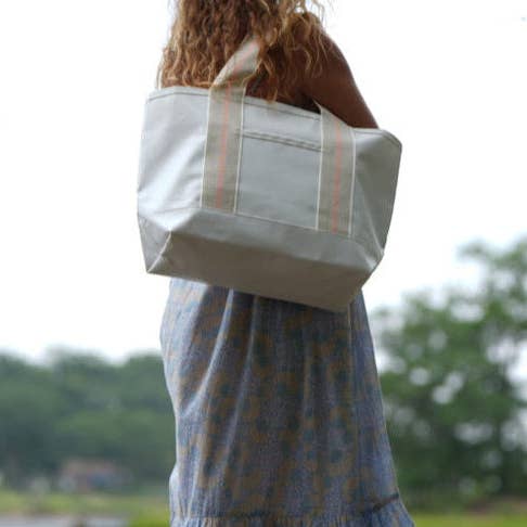 Cabana-Tasche mit Pfirsichstreifen für den Großhandel von Vieve