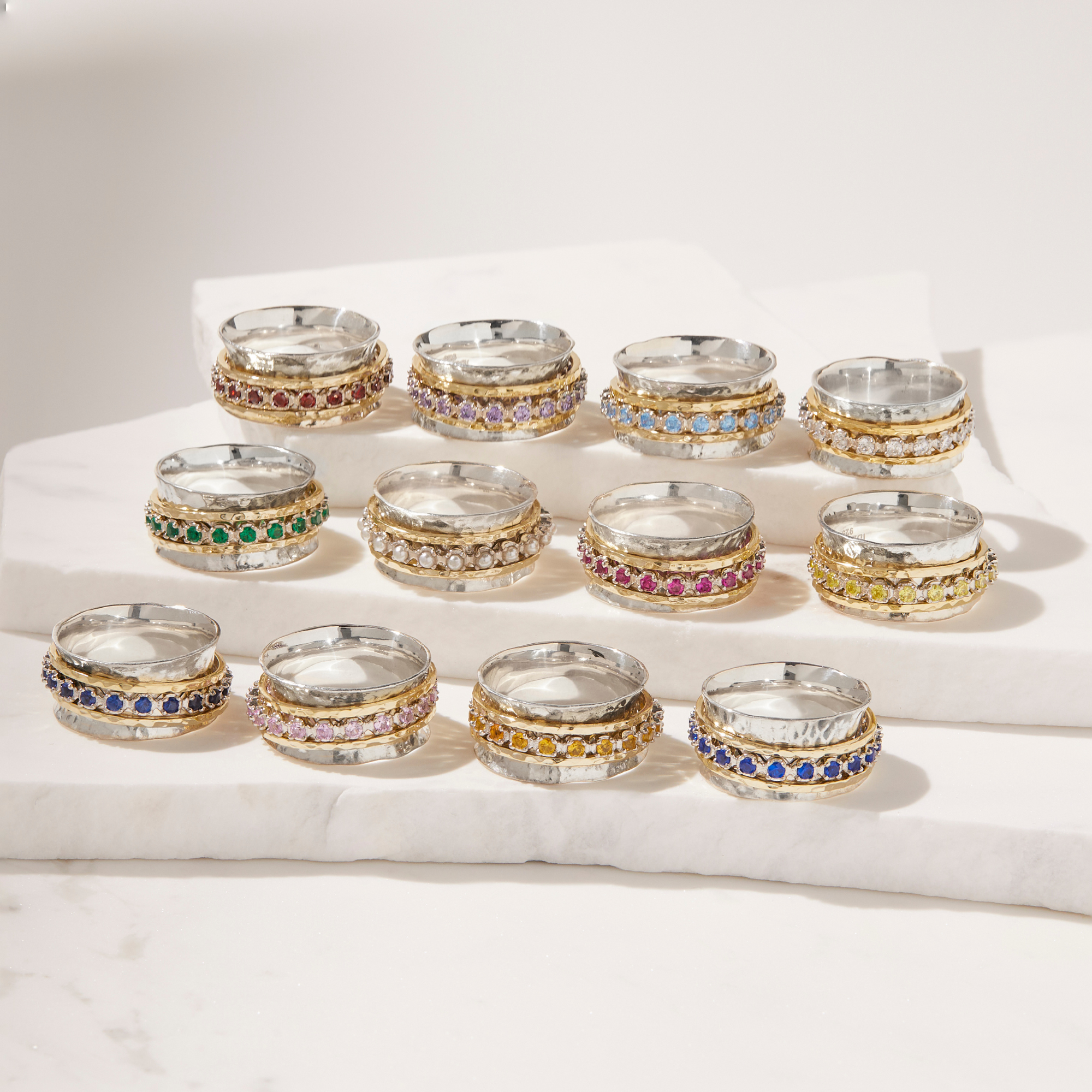 Ideaure Jewelry - Wholesale Multi-Stone Ring - Aria Spinner Ring  - Ruby3