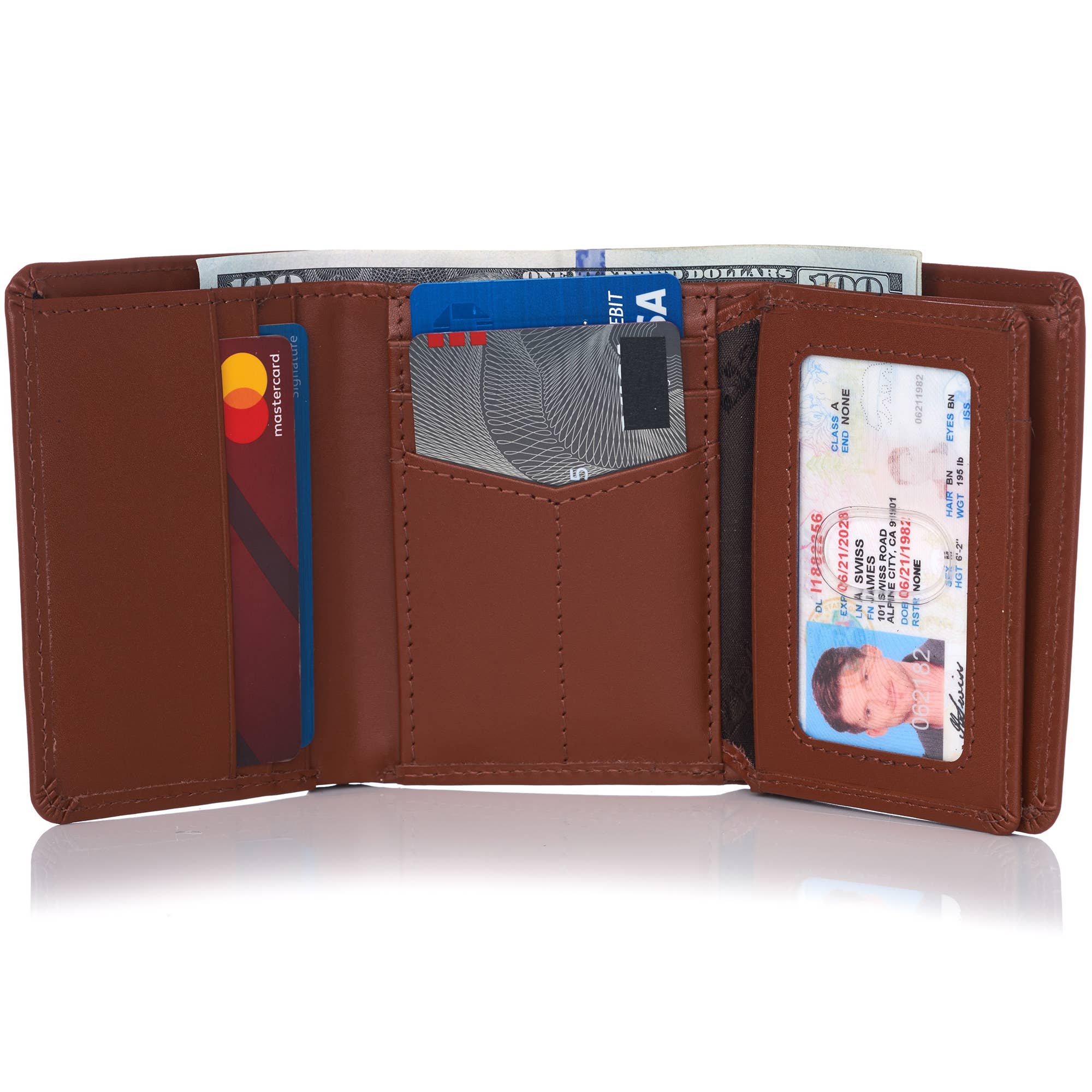 Alpine Swiss - Wholesale Wallet - Men's - Alpine Swiss RFID Mens Wallet Deluxe Capacity Trifold With Divided Bill Section - 978-PARENT16