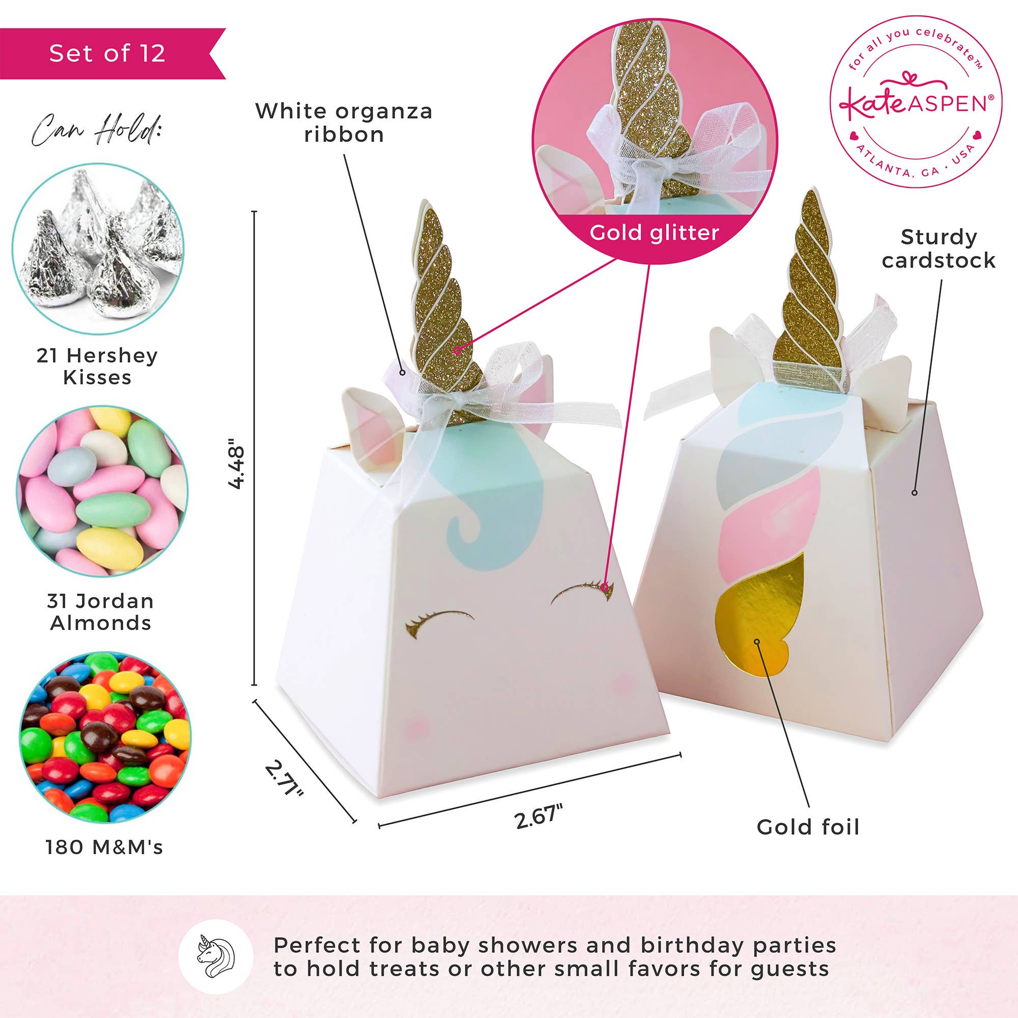 Kate Aspen - Wholesale Party Favor Bag/Box - Unicorn Favor Box (Set of 12)3