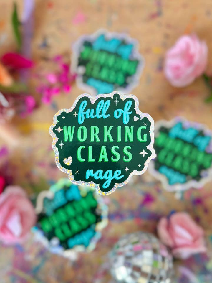 Working Class Rage Holo - Sticker for wholesale by Crafted in chaos
