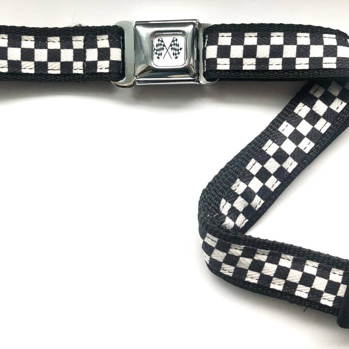 Ceinture pour enfant - Imprimé à carreaux noir et blanc pour la vente par Press Belts
