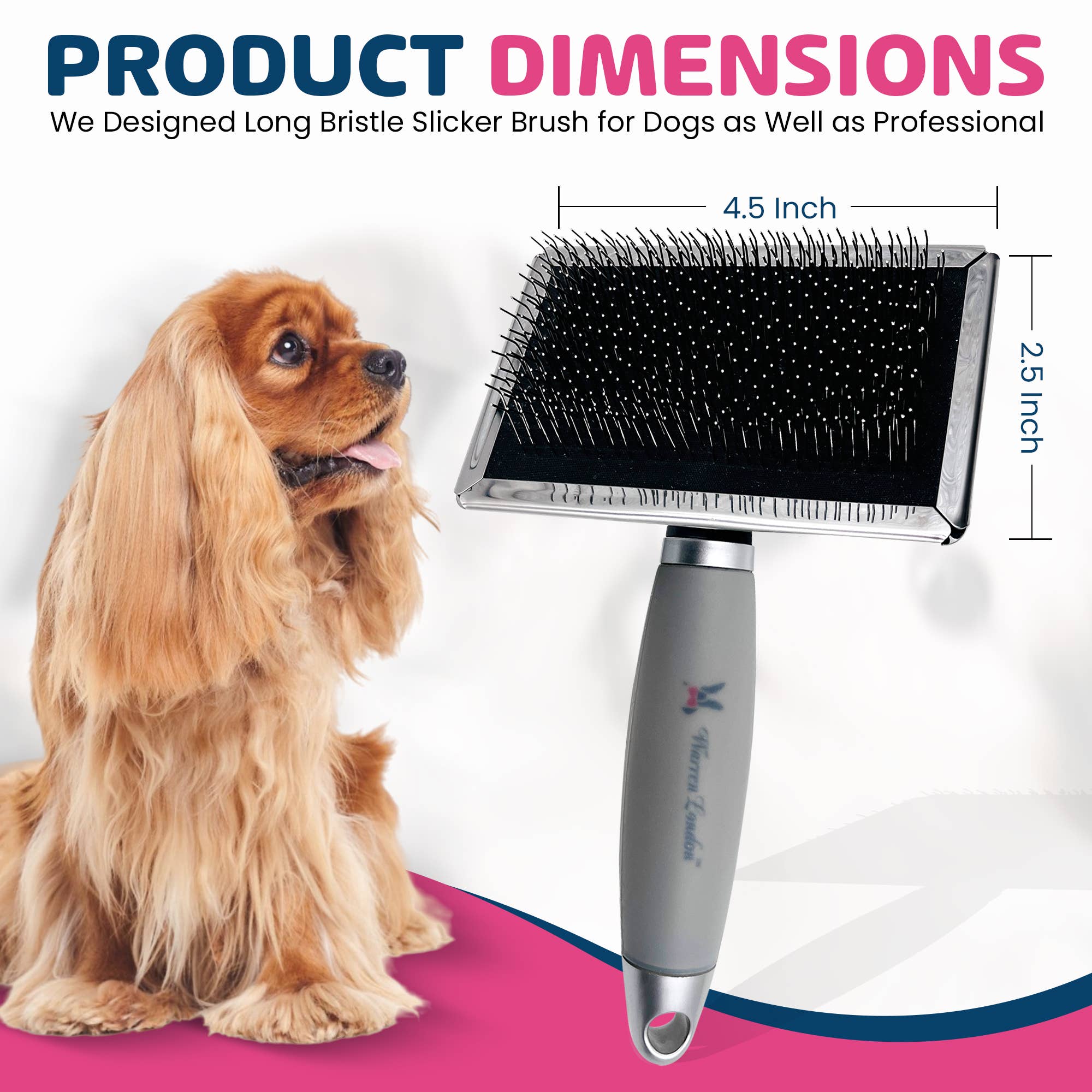 Warren London Dog Products - Wholesale Pet Brush - Cat/Dog - Gel-Handle Slicker Brush3