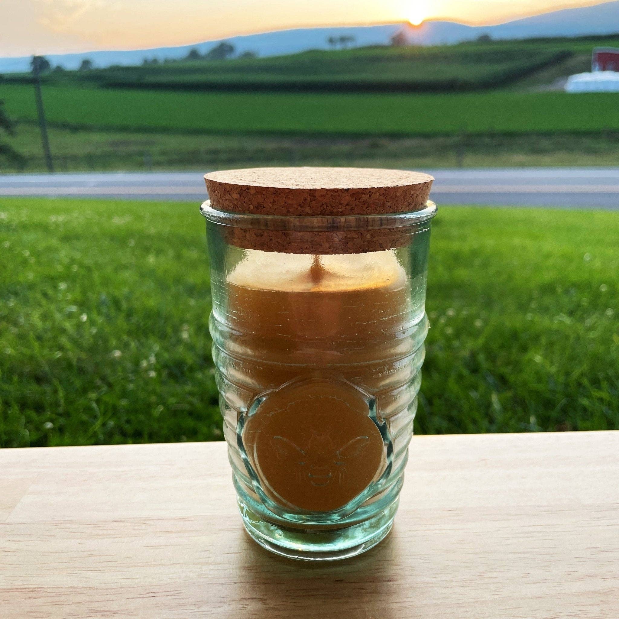 Bees Light Candles - Wholesale Jar/Filled Candle - Beeswax Candle in Honeybee Glass Jar 100% All Natural Bees Wax | Spanish Recycled Glass Ecofriendly Pure Cotton Wick Candles Gift | Cork Lid8