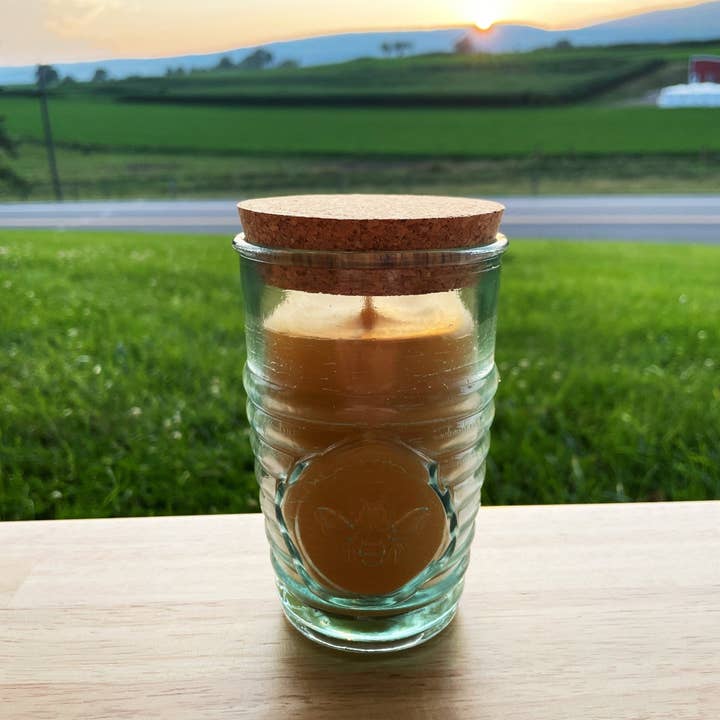 Bees Light Candles - Wholesale Jar/Filled Candle - Beeswax Candle in Honeybee Glass Jar 100% All Natural Bees Wax | Spanish Recycled Glass Ecofriendly Pure Cotton Wick Candles Gift | Cork Lid8