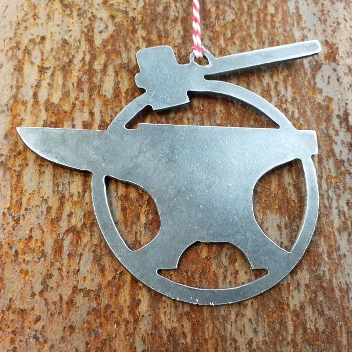 Anvil & Hammer Christmas Ornament for wholesale by Maker Table LLC