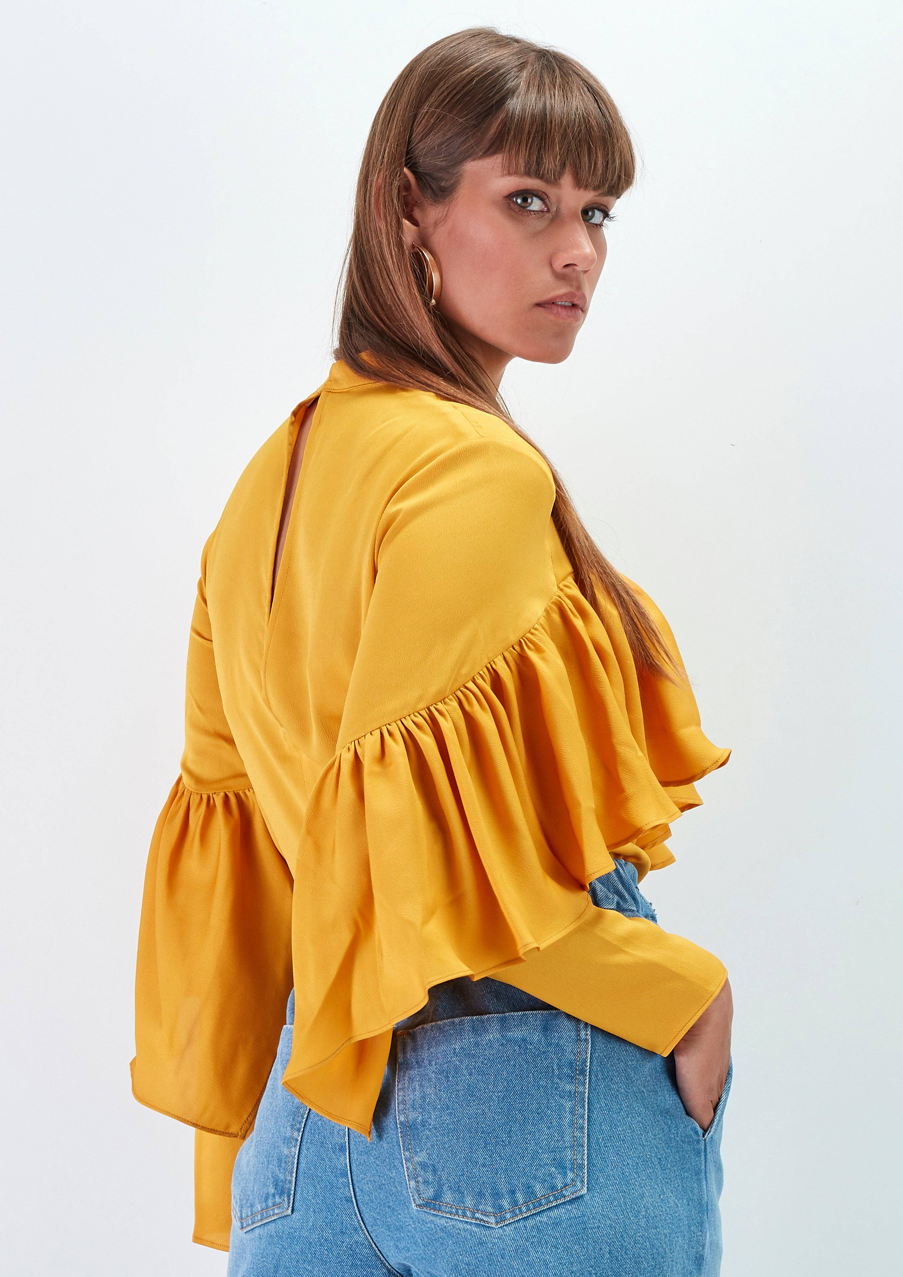 GUIMANOS - Vente Chemisier – femme - Blouse avec plissé sur la poitrine1