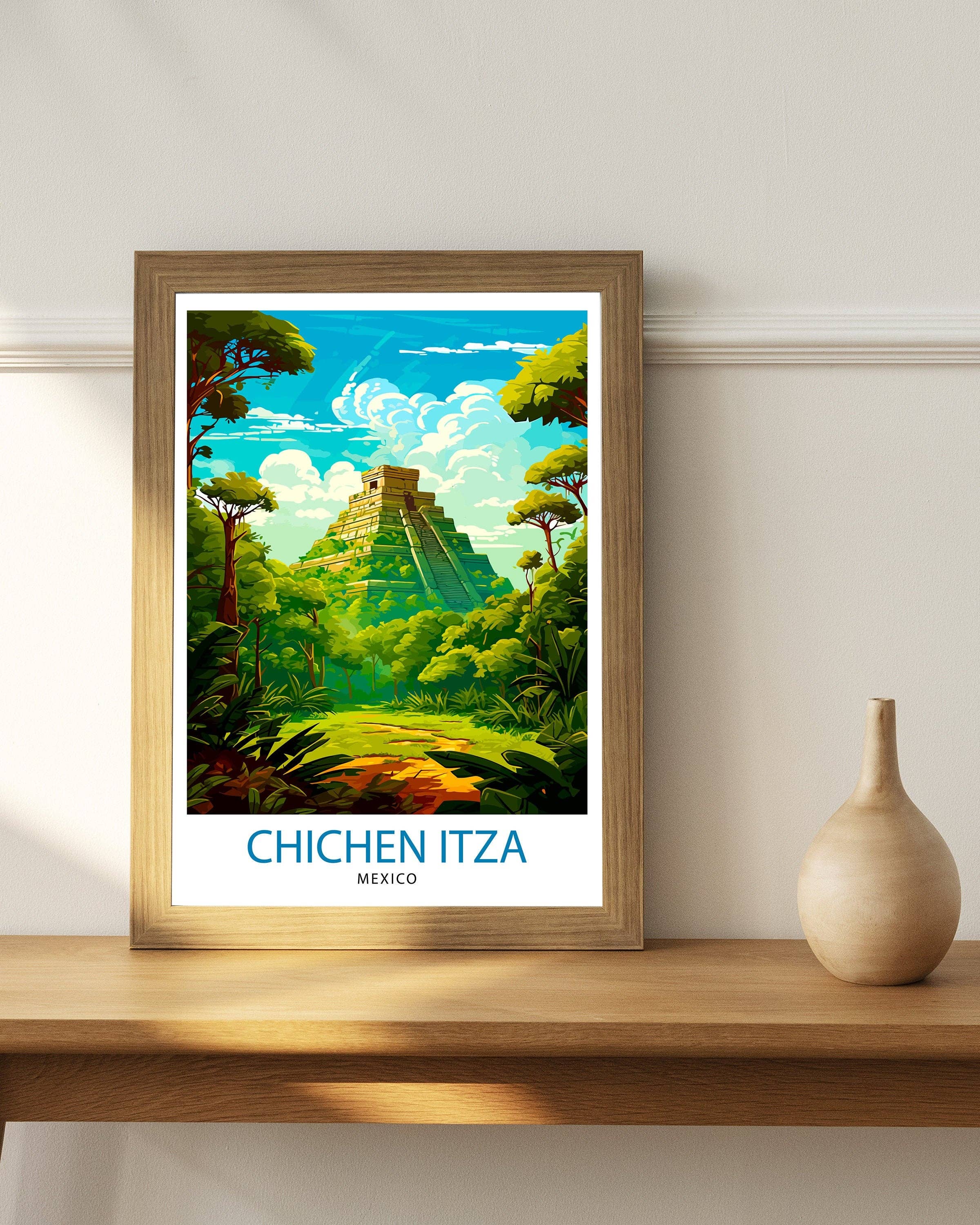 InkNPrintz – wholesale Poster – Chichen Itza Mexico Travel Poster Chichen Itza3