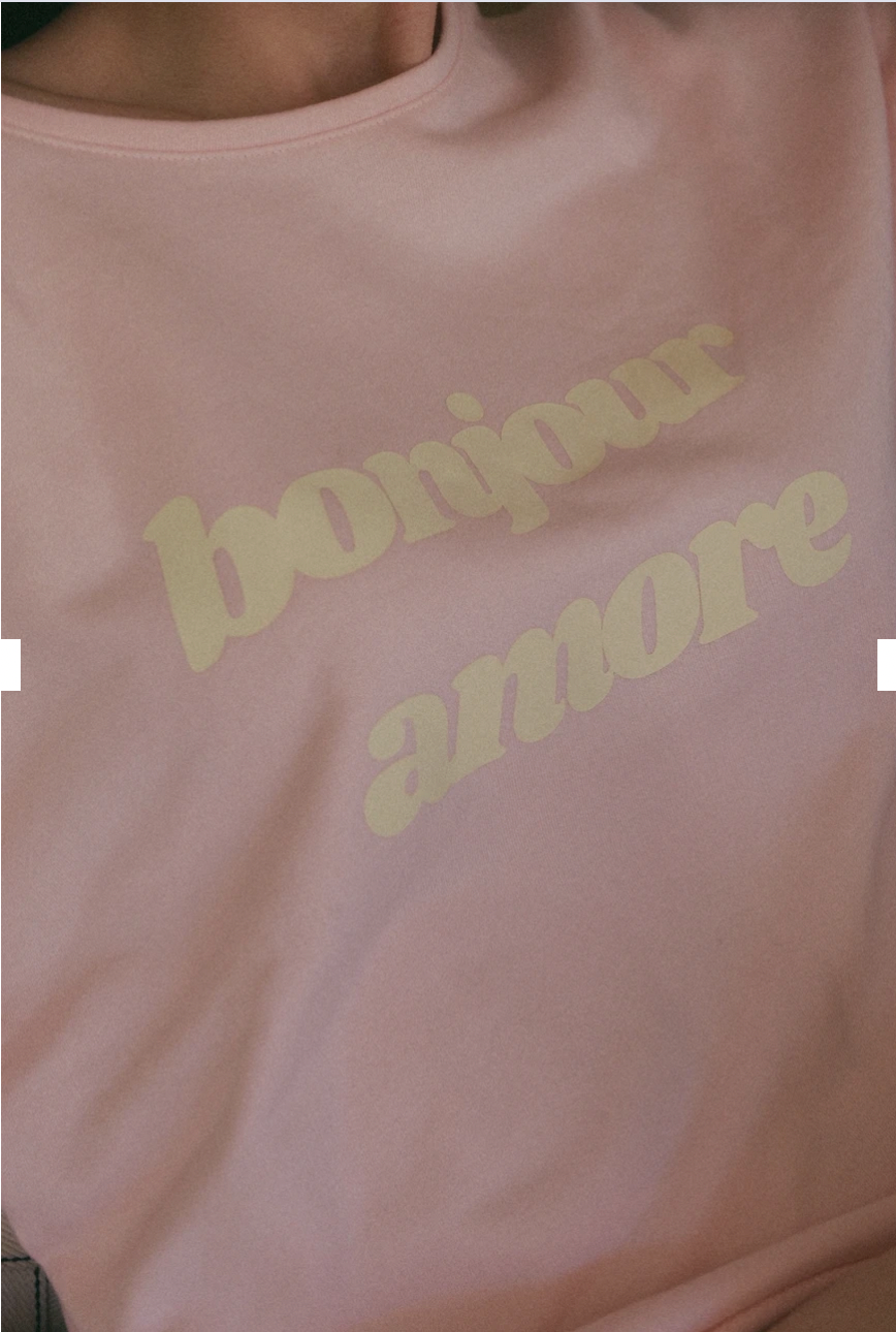 Arlette & Maria - Wholesale Graphic Sweatshirt - Women's - Red "Bonjour Amore" sweatshirt5