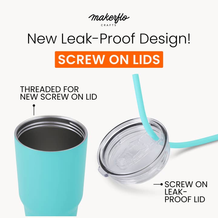 MakerFlo - Wholesale Insulated mug/tumbler - Makerflo 30 oz Powder Coated Tumbler, Handle Sold Separately6