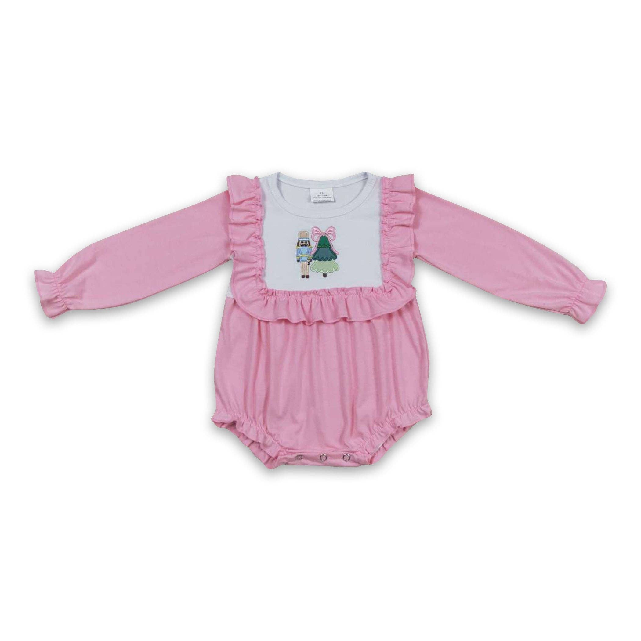 Yawoo Garments - Wholesale Jumpsuit - Baby - Pink Christmas tree ballet baby girls romper0