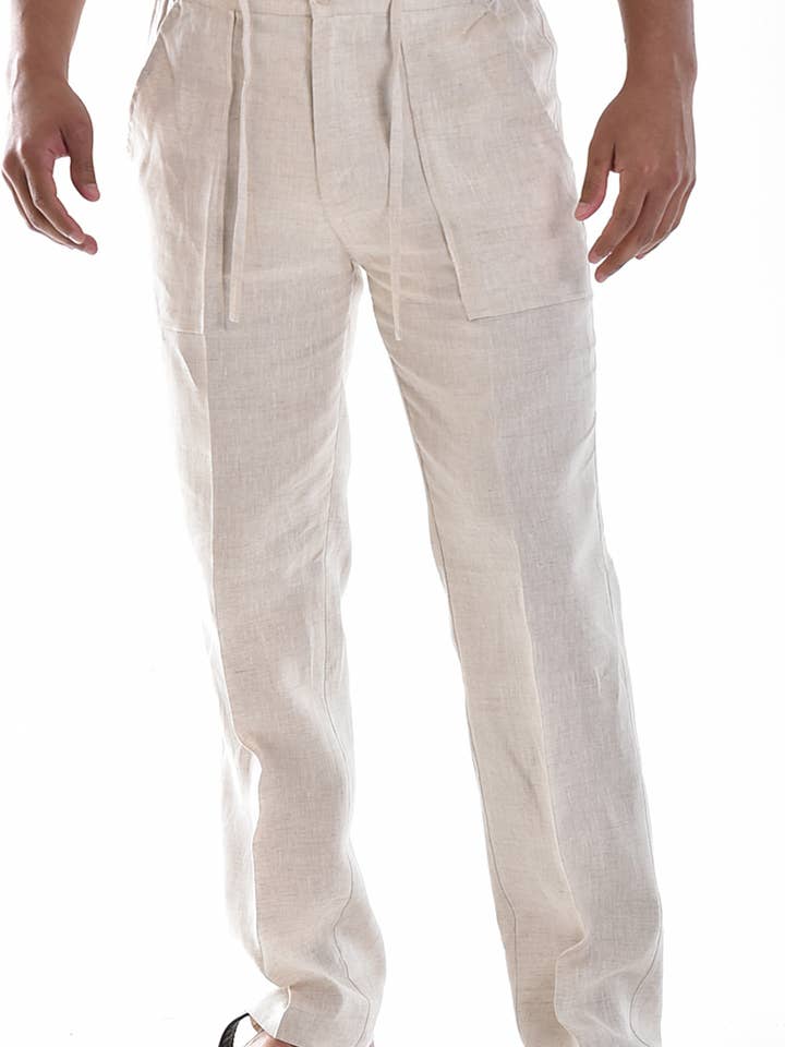 Azucar & Bohio - Wholesale Pants - Men's - Men's Drawstring Pants Linen Blend by BOHIO - MLP19C-B M-XXL0