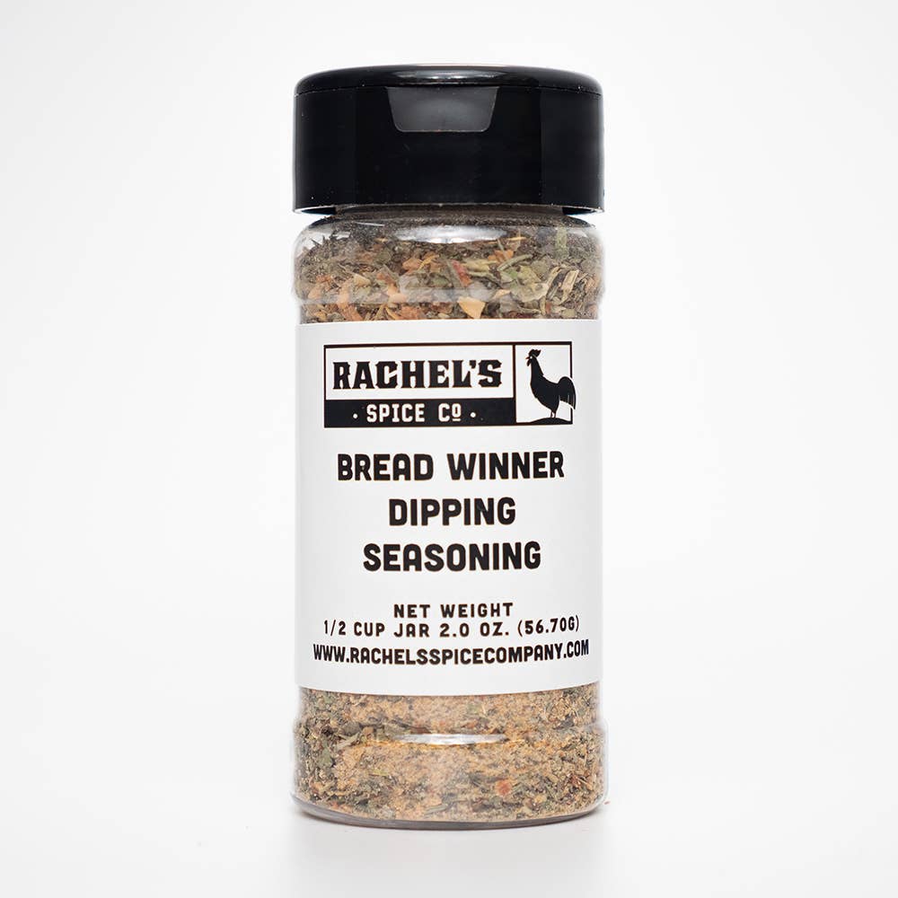 Rachel's Spice Company - Vente Mélanges d'épices séchées - Assaisonnement pour trempette à l'huile Bread Winner - Logo personnalisé - Pot de 1/2 tasse1