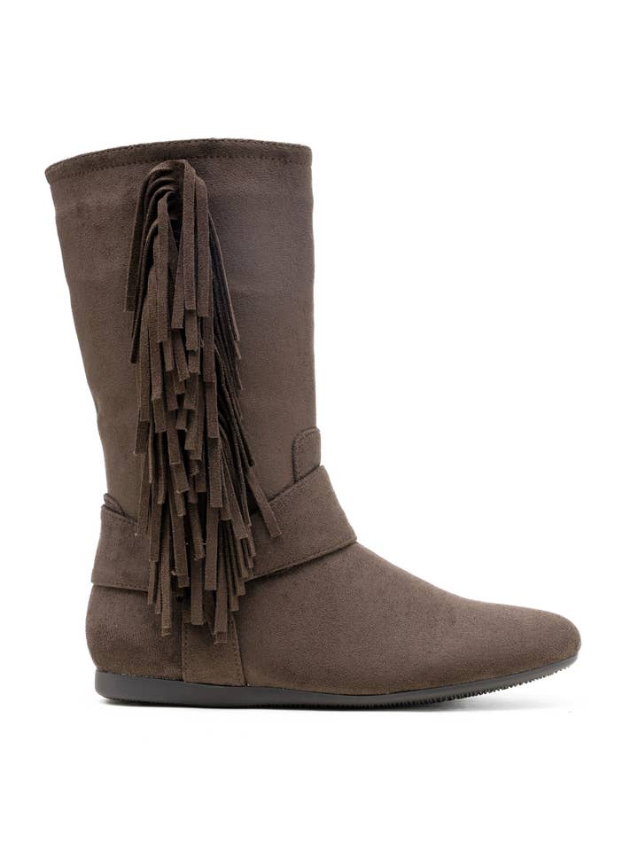 Mid-Calf Flat Fringe Boot 68351 for wholesale by C'M PARIS