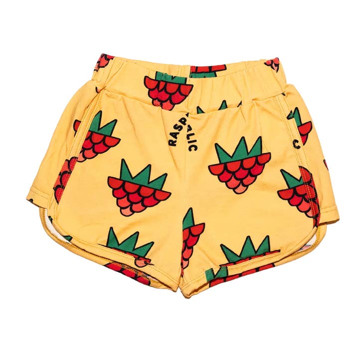 Shorts pour enfants - Amour Framboise Jaune pour la vente par Raspberry Republic