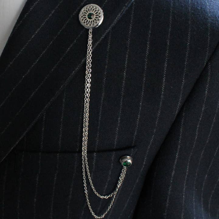 Lapel Pin Brooch Set, Shirt Jacket Collar Chain, Shirt Chain for wholesale by COOLMENCLUB