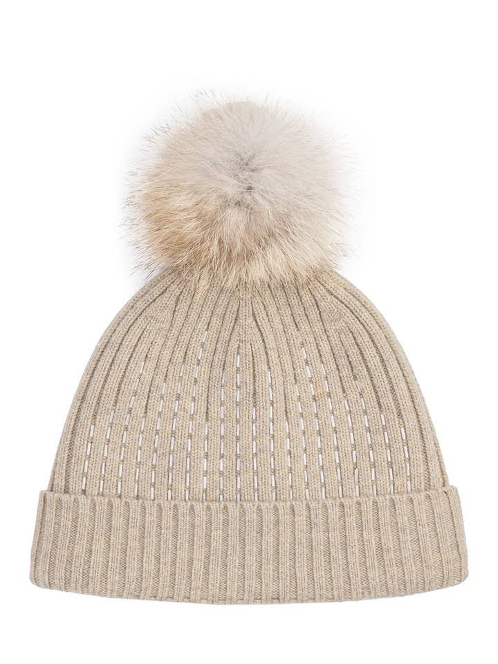 Bonnet Rib Mountain avec Détail Perlés - Femme pour la vente par BRUME