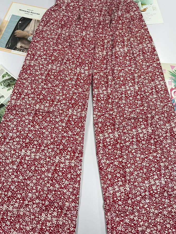 UNISHE - Wholesale Broek - Dames - Hoge Taille Wijde Pijpen Bloemenbroek ZK249115