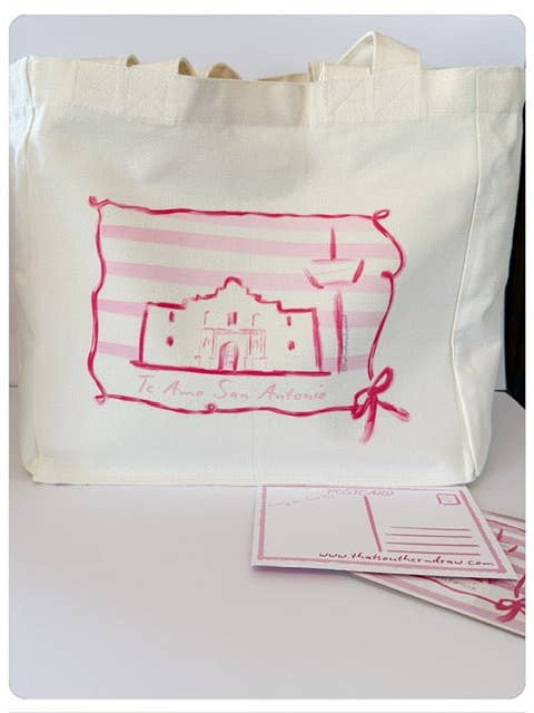 Pink Alamo Tote Bag for wholesale by That Southern Draw