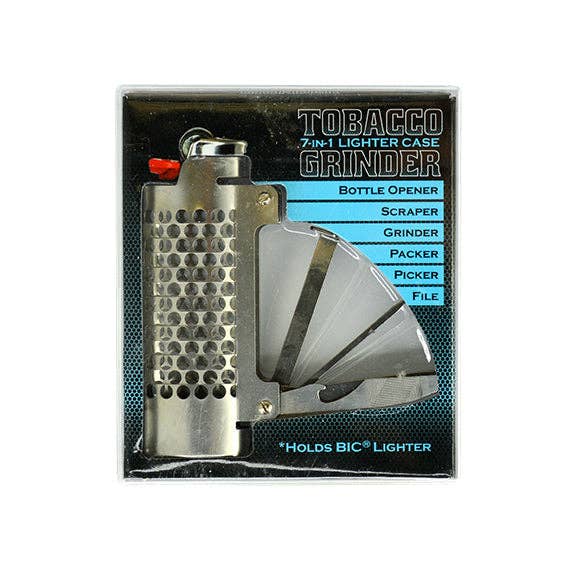 Novelty Brands - Wholesale Humidor/Cigar Accessory - 7-in-1 Metal Grinder Lighter Case with Tools- 6/Display