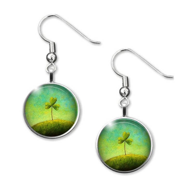 Shamrock Irish Drop Earrings for St. Patrick's Day for wholesale by Amélie Gagné Studio