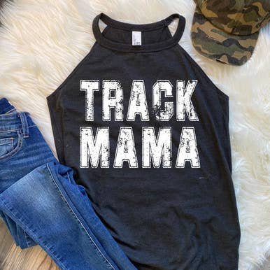 Track Mama Distressed WHITE DTF Heat Transfer for wholesale by Trendy Transfers
