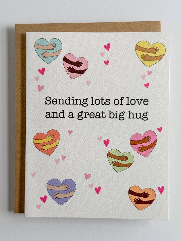 Tarjeta de ánimo Love & Hugs o tarjeta Thinking of You para venta al por mayor de Wild Card Creations