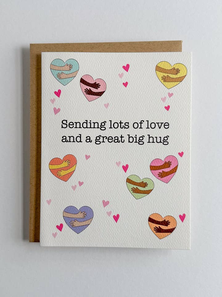 Carte d'encouragement/Carte Thinking of You Love & Hugs pour la vente par Wild Card Creations