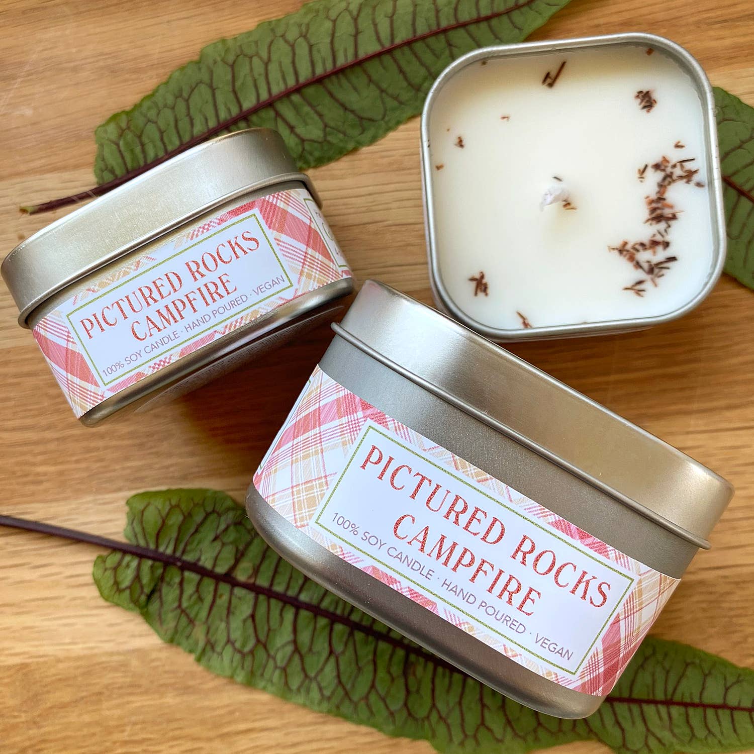 Green Daffodil Bath & Body - Wholesale Jar/Filled Candle - Pictured Rocks Campfire Soy Candle in Large Tin - Michigan1