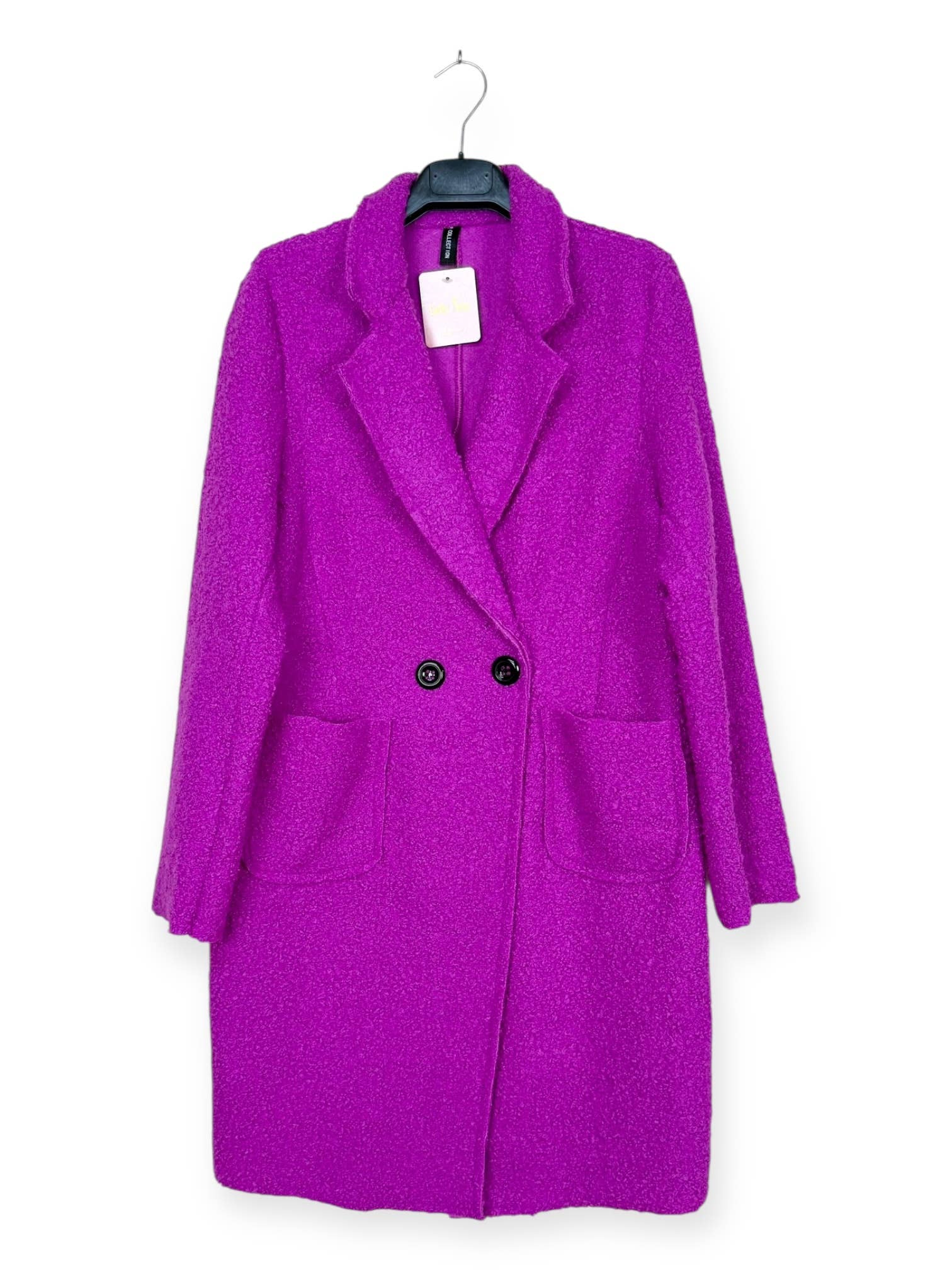 Lucky Nana – Großhandel Mantel - Damen – AH 2083 - Zweiknopf-Mantel aus Bouclé28