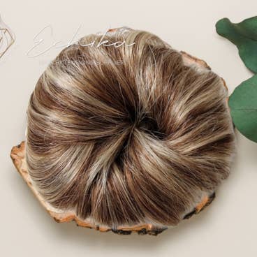 Human Hair Bun Scrunchie | Color 4/613 for wholesale by Beauty By Echika