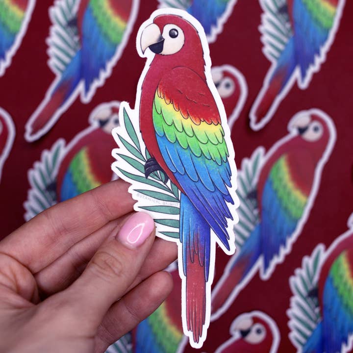 Botanical Bright - Wholesale Sticker - Scarlet Macaw Waterproof Vinyl Sticker1