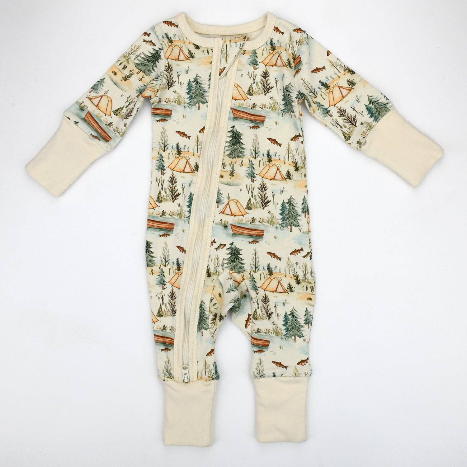 Earthy - Wholesale Sleepsuit - Baby - Organic Cotton Baby Pajamas 2-Way Zip Front Zipper Sleeper, Everett2