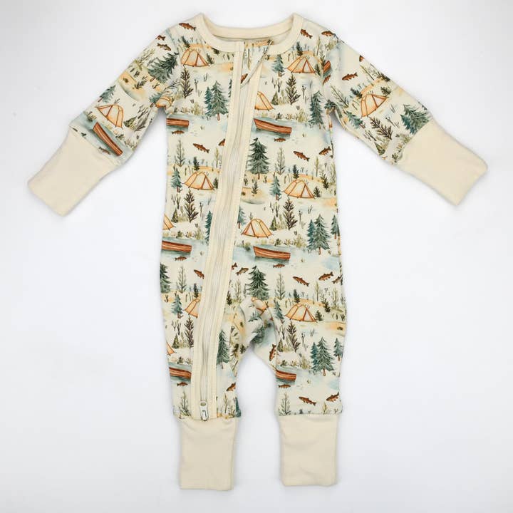 Earthy - Wholesale Sleepsuit - Baby - Organic Cotton Baby Pajamas 2-Way Zip Front Zipper Sleeper, Everett2