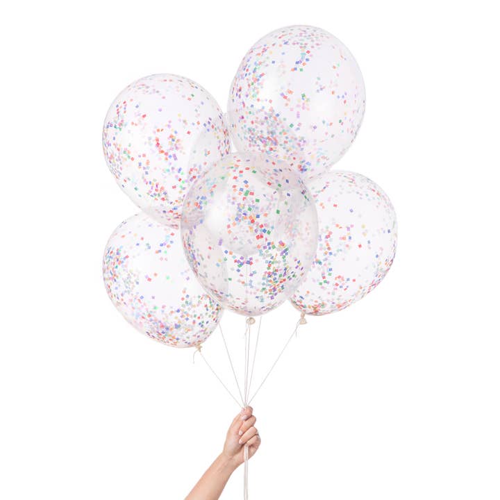 Tiny Rainbow Pre-Filled Confetti Balloons for wholesale on Faire